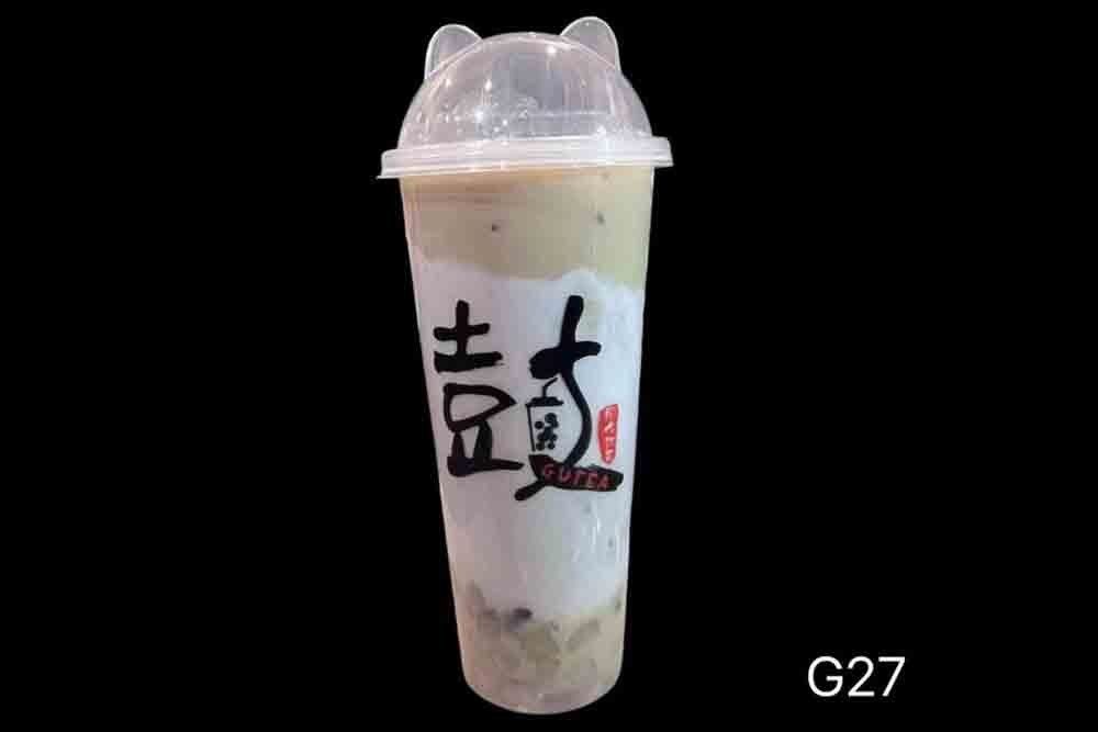 taro milk tea with taro ball